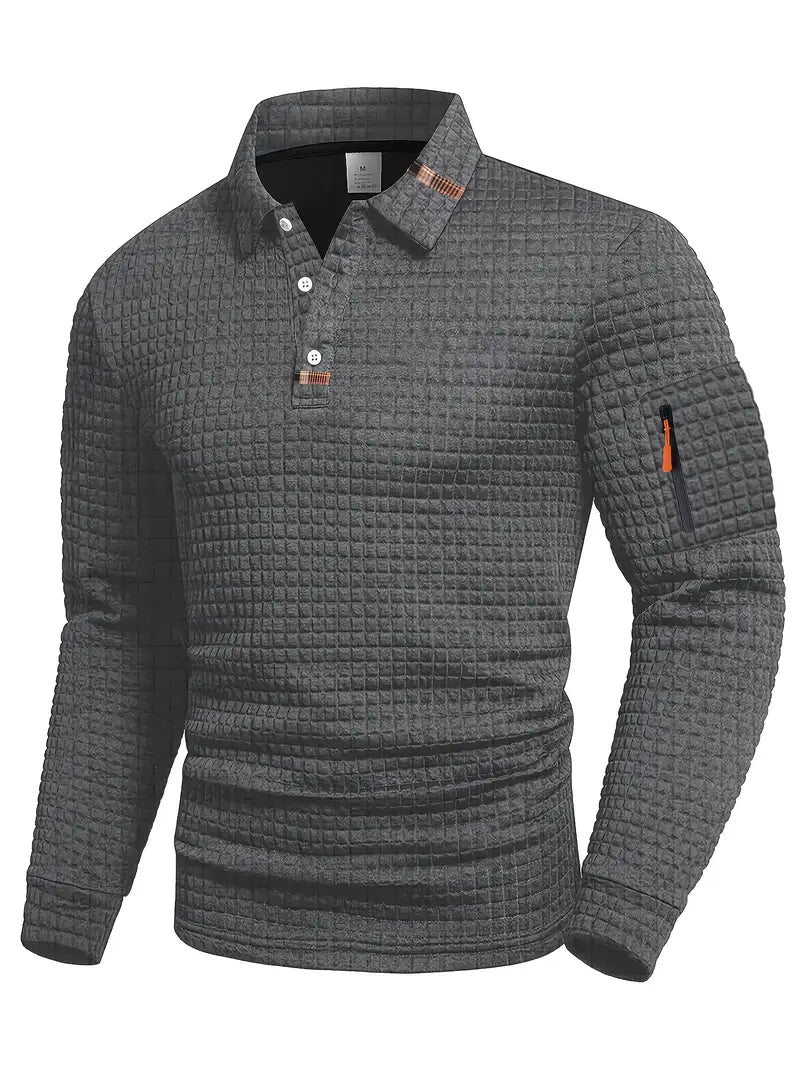 SolloTrend™ Erkek Uzun Kollu Polo – Sıcak, Şık & Rahat