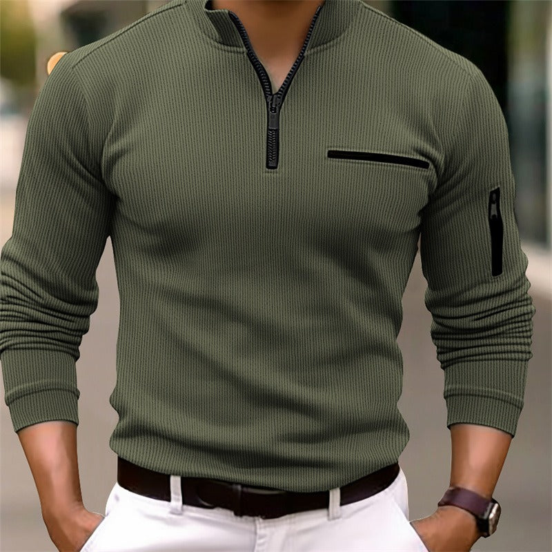 🧥 Erkek Fermuarlı Uzun Kollu Üst – Modern, Maskülen Tarzın Yeni Hali