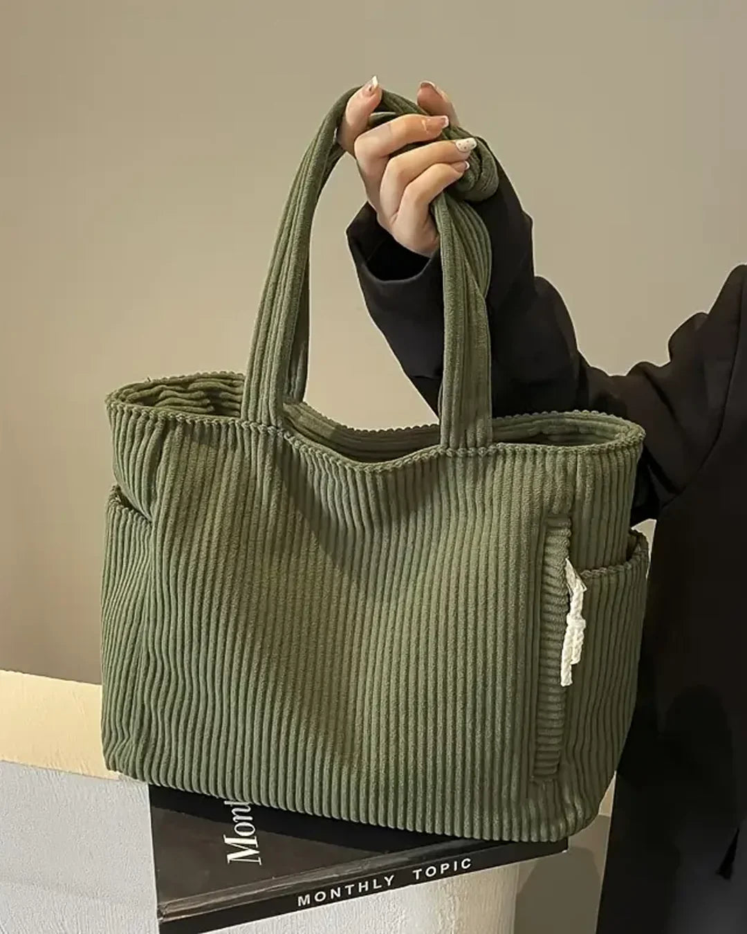 Tilda | Şık Kordon Detaylı Ribanlı Tote Çanta