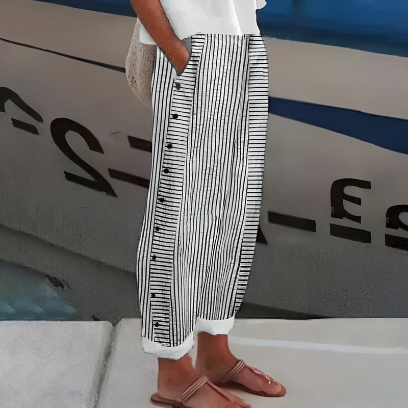 Sandrine – Kadın Keten Pantolon  Rahat, Nefes Alabilir ve Şık