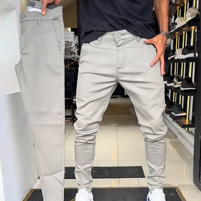 Erkek Slim Fit Düz Renk Casual Pantolon