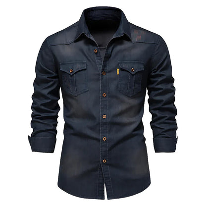 Kilian™ | Premium Pamuklu Denim Gömlek