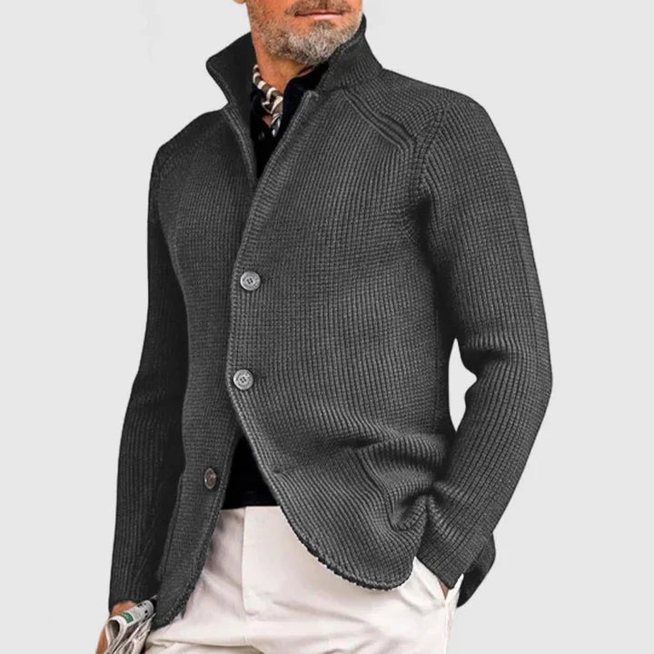 Marc™ | Erkek Dik Yakalı Triko Hırka 🧥