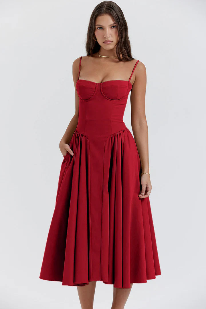 ✨ Kiki - Retro Midi Elbise ile Zamansız Şıklık!