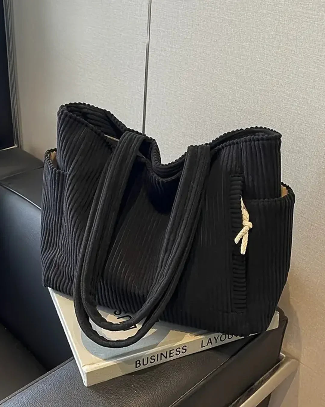 Tilda | Şık Kordon Detaylı Ribanlı Tote Çanta