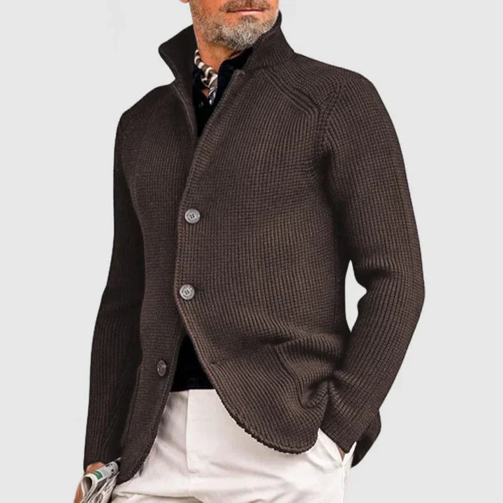 Marc™ | Erkek Dik Yakalı Triko Hırka 🧥
