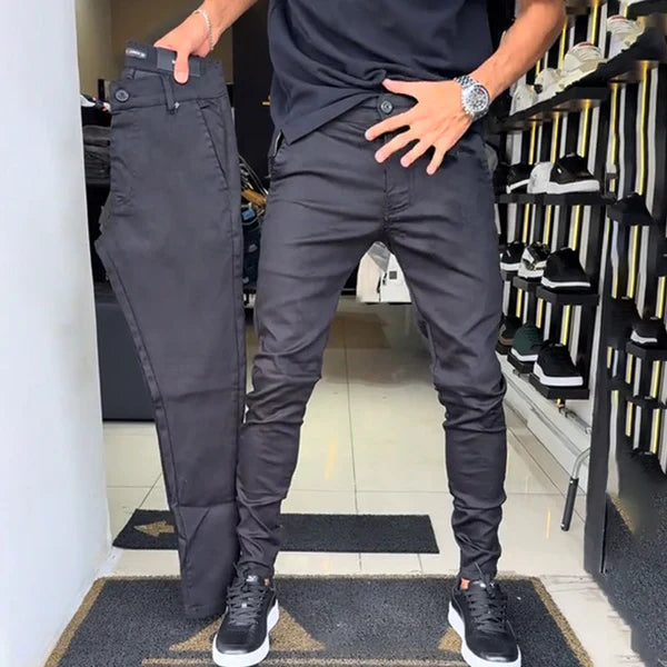 Erkek Slim Fit Düz Renk Casual Pantolon